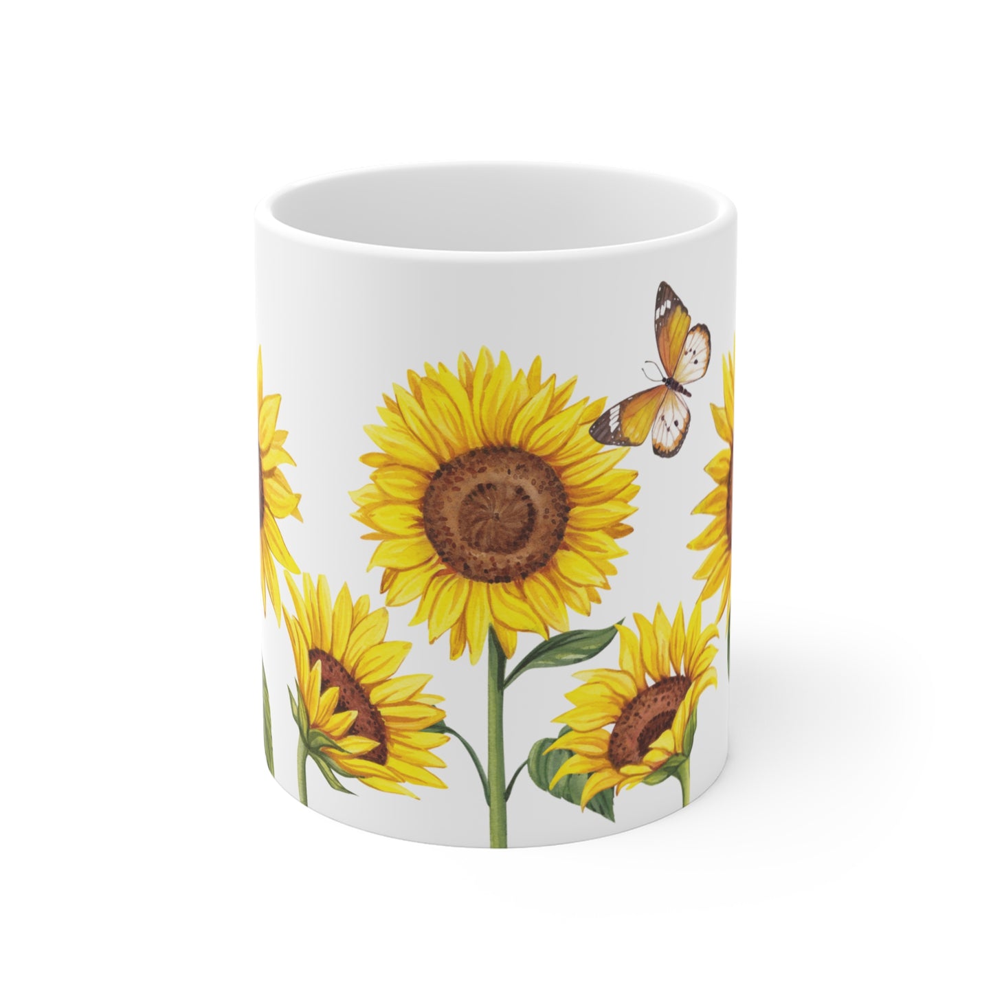 Sunny Soul Sunflower Floral Mug – 11oz Ceramic Coffee Cup | Soul Sips Gift for Flower Lovers, Daydreamers & Positive Vibes