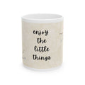 Enjoy the Little Things Mug – 11oz Ceramic Coffee Cup with Apple Blossom Design | Soul Sips Gift for Mindful Moments & Cozy Mornings