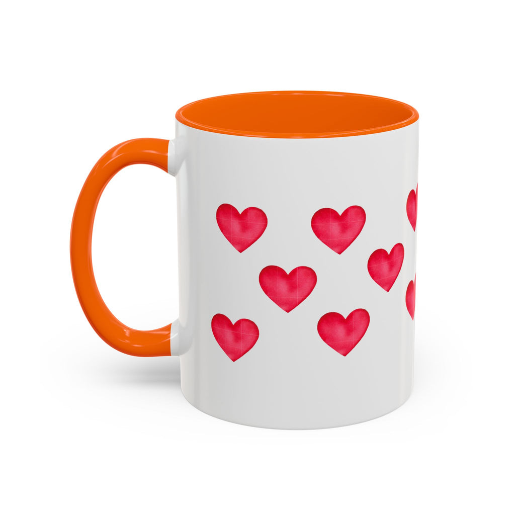 Heart Pattern Accent Coffee Mug — Valentine’s Day Romantic Gift (11/15oz)