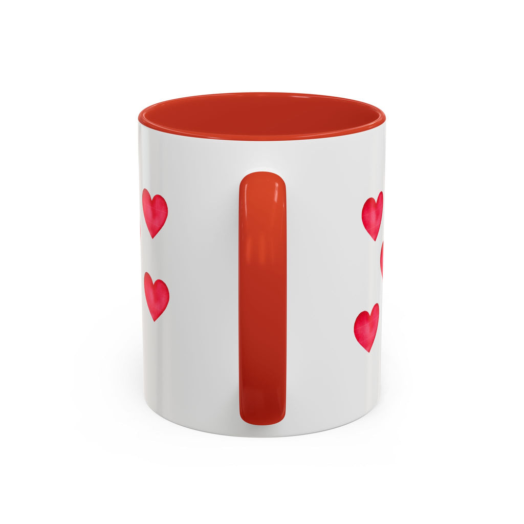 Heart Pattern Accent Coffee Mug — Valentine’s Day Romantic Gift (11/15oz)