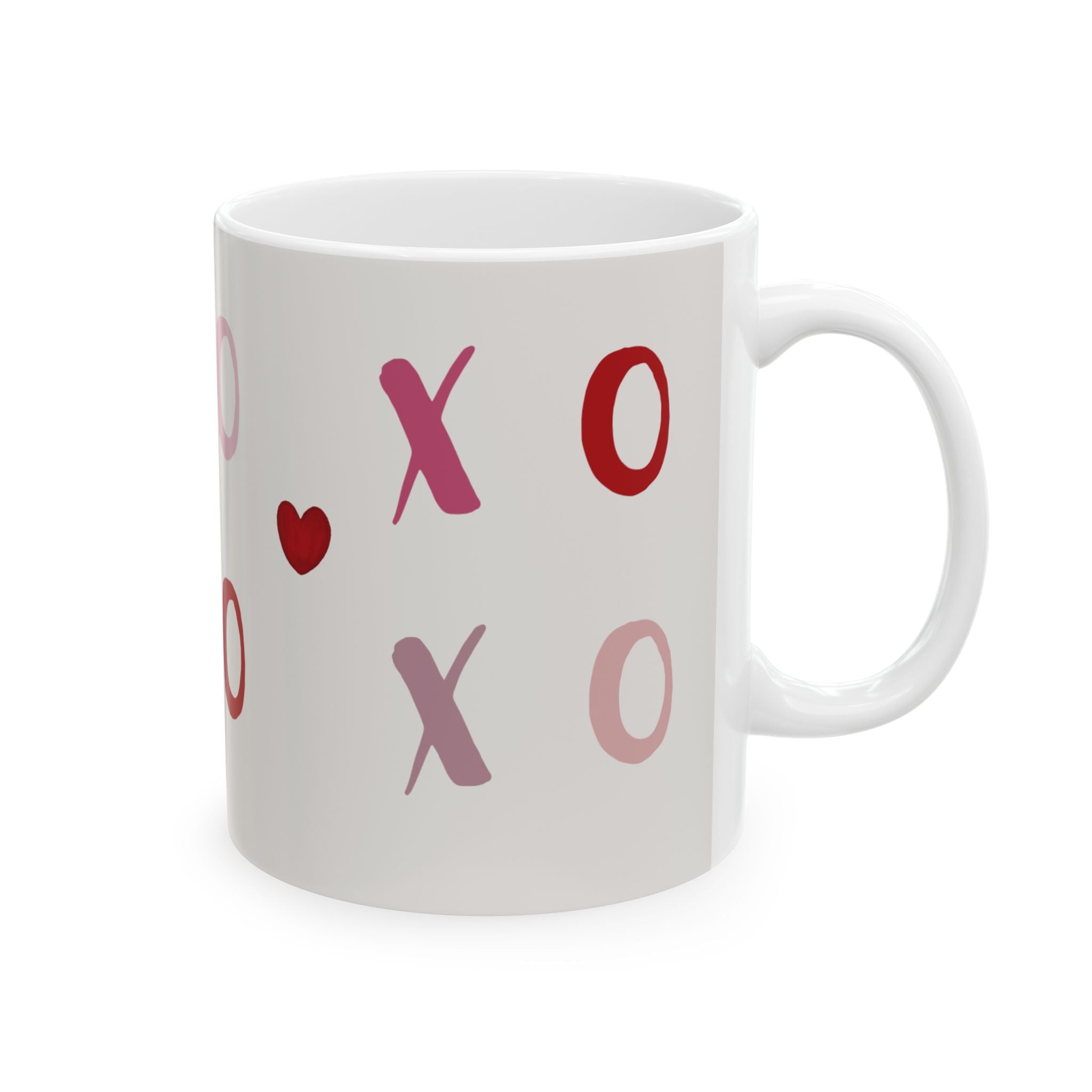 XOXO Heart Pattern Ceramic Mug — Valentine's Day 11oz & 15oz