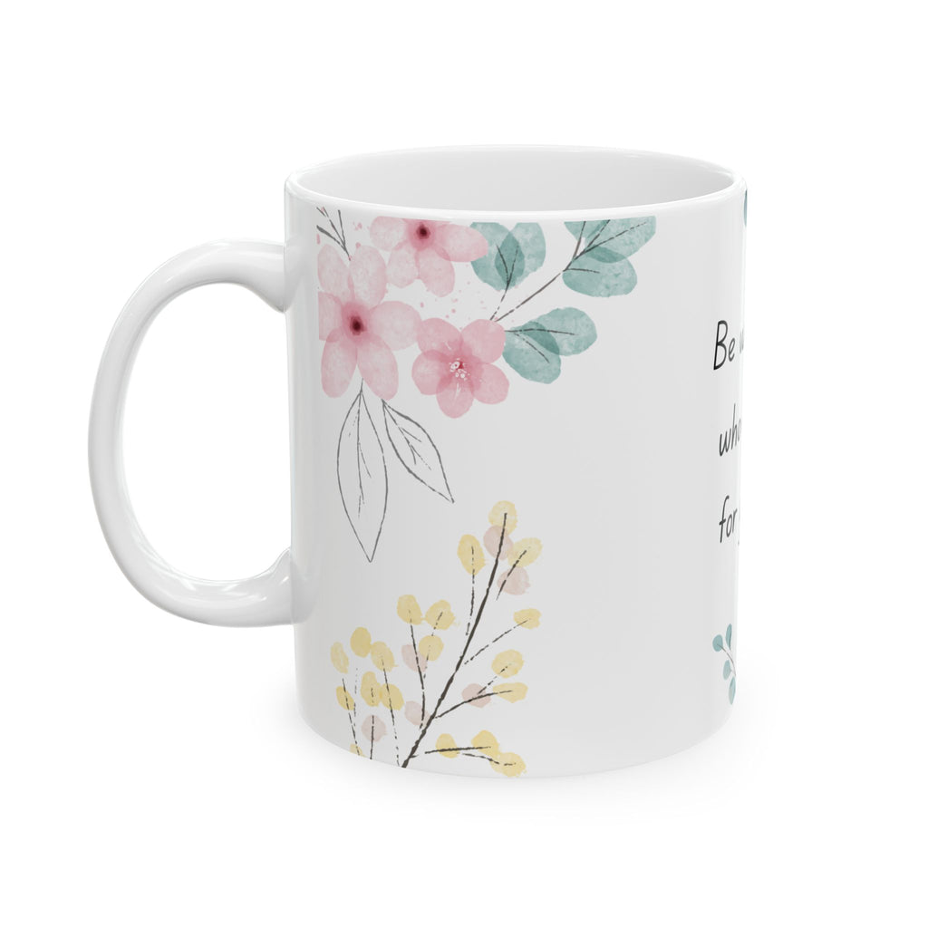 Be with People Good for Your Soul Mug – 11oz Floral Ceramic Coffee Cup | Soul Sips Gift for Soulful Sippers & Meaningful Friendships