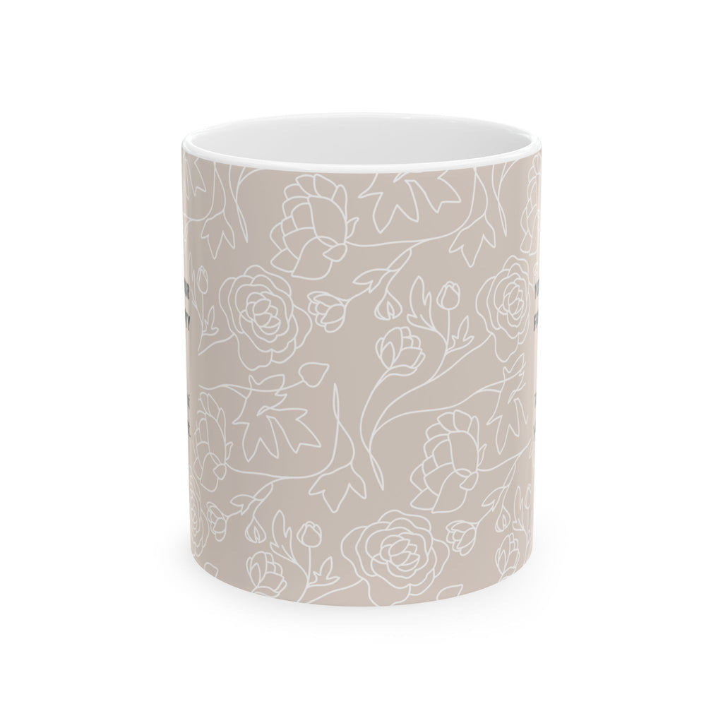 Can’t Pour From An Empty Cup Mug – 11oz Floral Ceramic Coffee Cup | Soul Sips Gift for Self-Care, Mindful Mornings & Refill Reminders