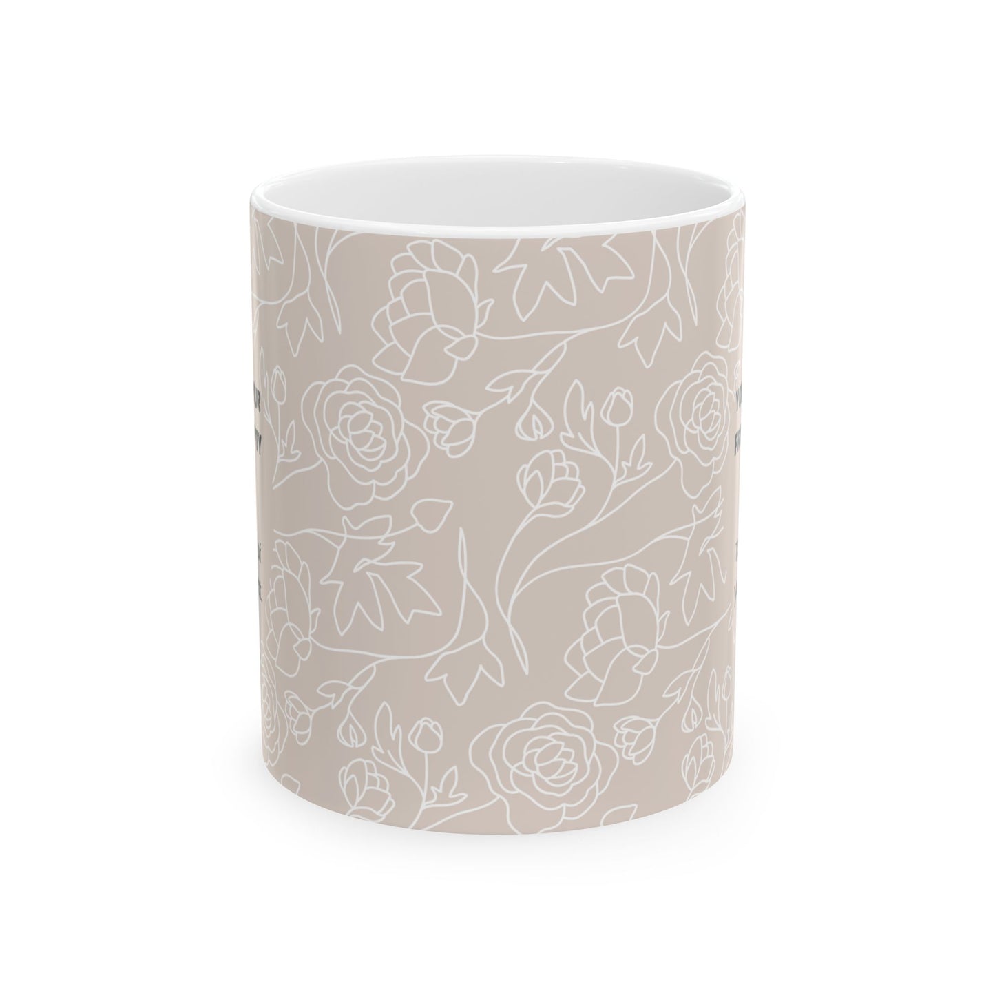 Can’t Pour From An Empty Cup Mug – 11oz Floral Ceramic Coffee Cup | Soul Sips Gift for Self-Care, Mindful Mornings & Refill Reminders