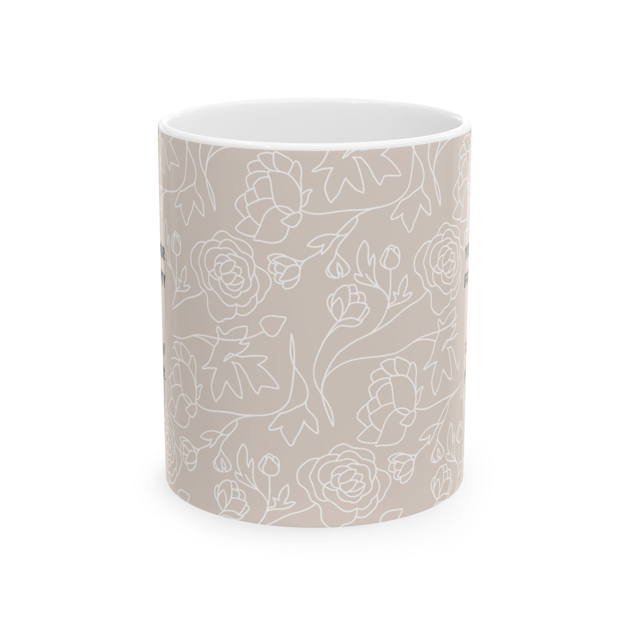 Can’t Pour From An Empty Cup Mug – 11oz Floral Ceramic Coffee Cup | Soul Sips Gift for Self-Care, Mindful Mornings & Refill Reminders