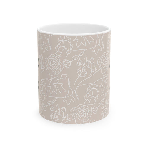 Can’t Pour From An Empty Cup Mug – 11oz Floral Ceramic Coffee Cup | Soul Sips Gift for Self-Care, Mindful Mornings & Refill Reminders