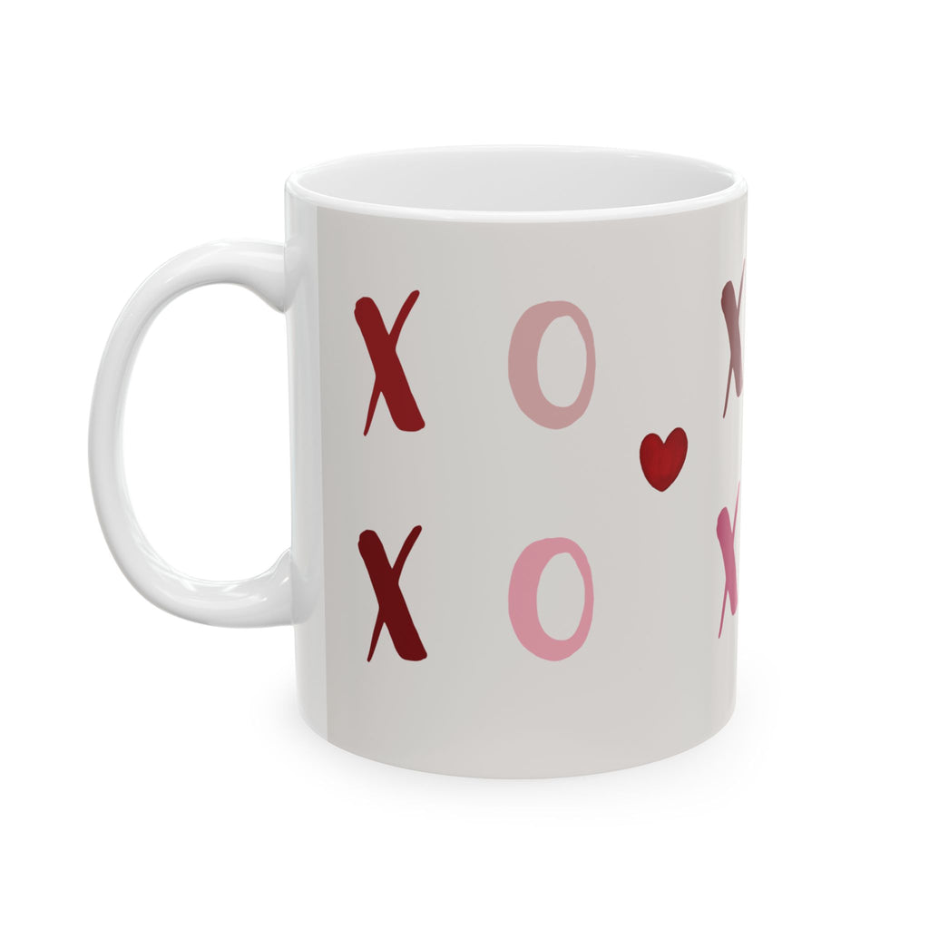 XOXO Heart Pattern Ceramic Mug — Valentine's Day 11oz & 15oz