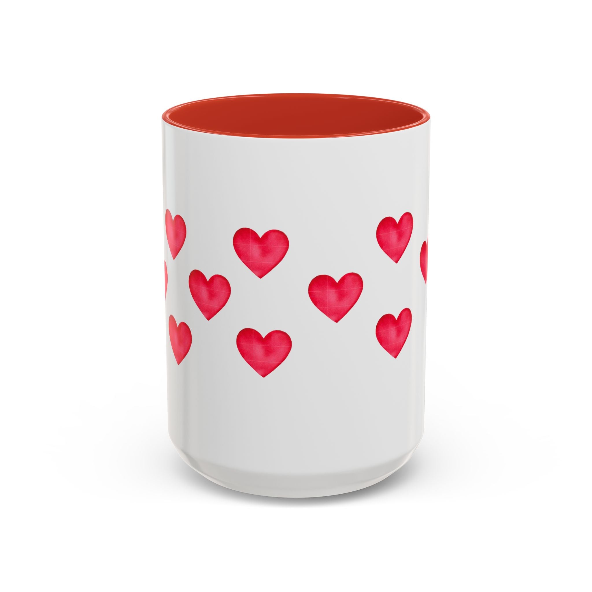Heart Pattern Accent Coffee Mug — Valentine’s Day Romantic Gift (11/15oz)