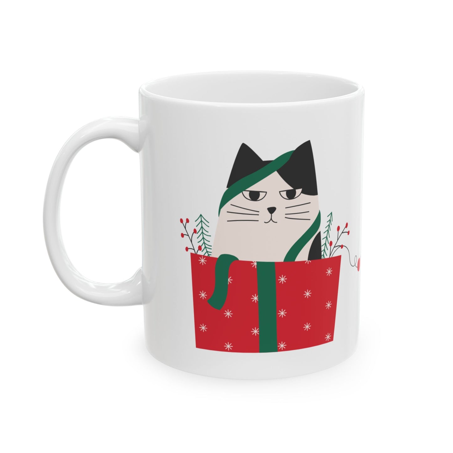 Christmas Kitty Ceramic Mug (11oz & 15oz)