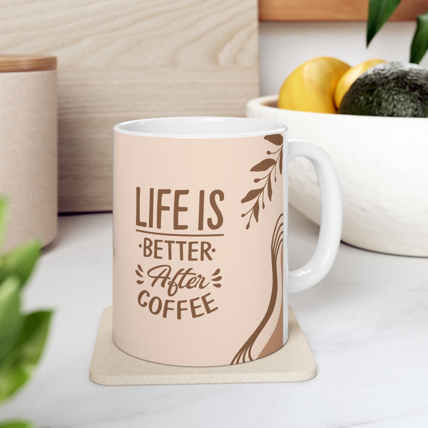 Life Is Better After Coffee Mug – 11oz Ceramic Coffee Cup | Soul Sips Gift for Coffee Lovers, Slow Mornings & Caffeine Boost