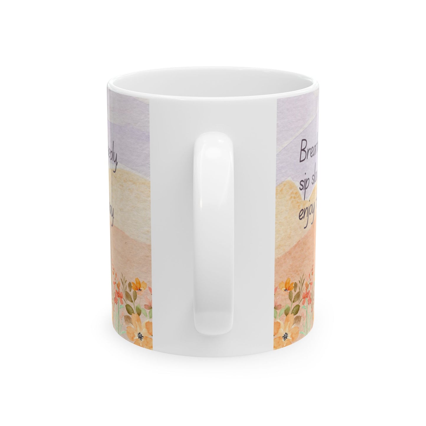 Breathe Deeply Sip Slowly Mug – 11oz Ceramic Coffee Cup | Soul Sips Mindfulness Gift for Meditation, Relaxation & Morning Rituals
