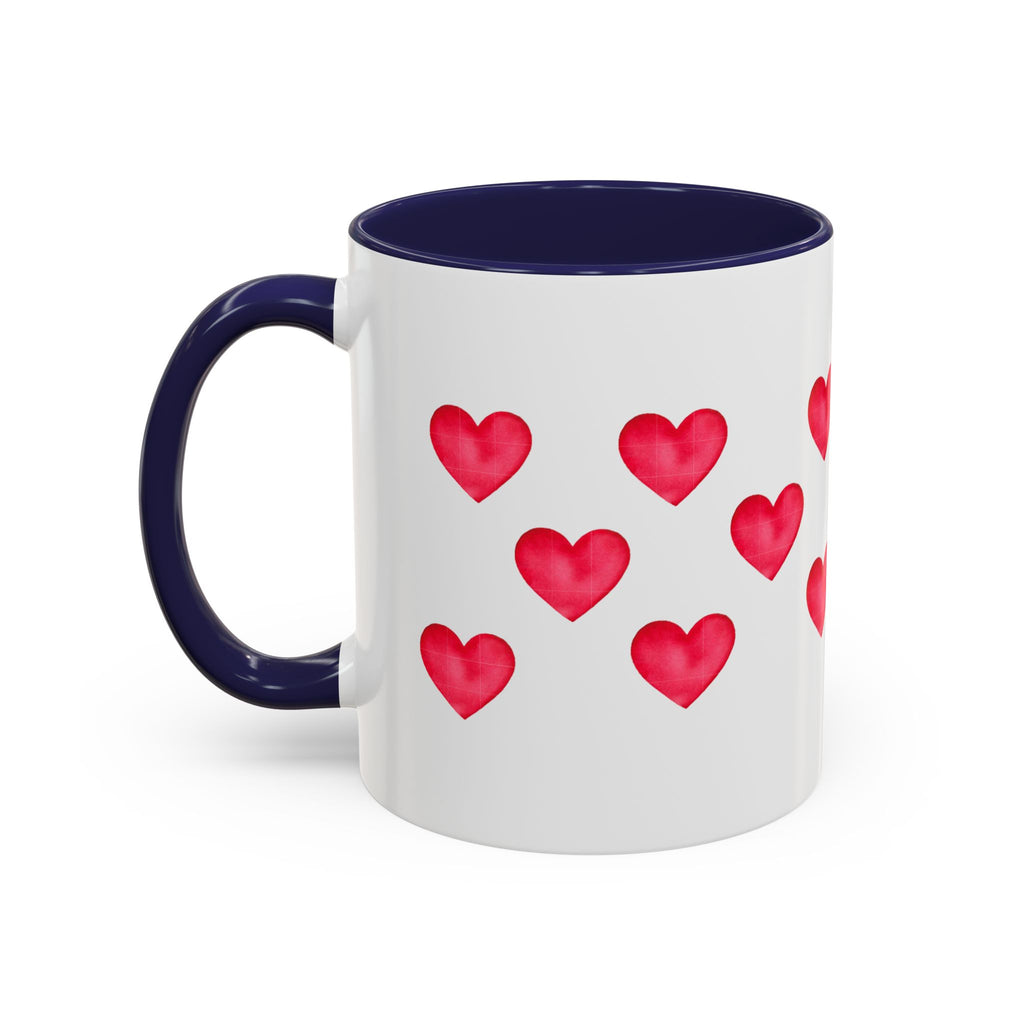Heart Pattern Accent Coffee Mug — Valentine’s Day Romantic Gift (11/15oz)