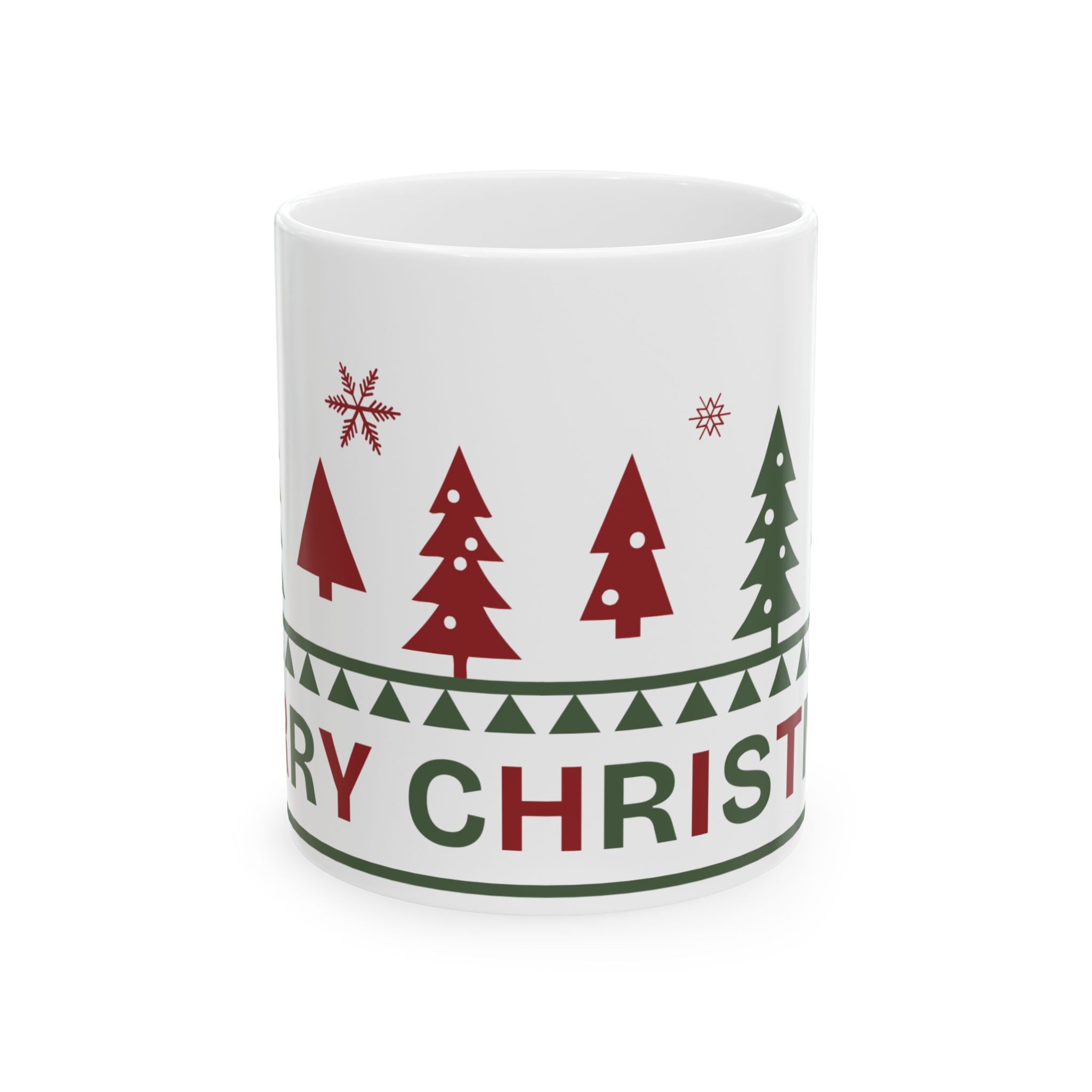 Merry Christmas Holiday Trees Ceramic Coffee Mug (11oz)
