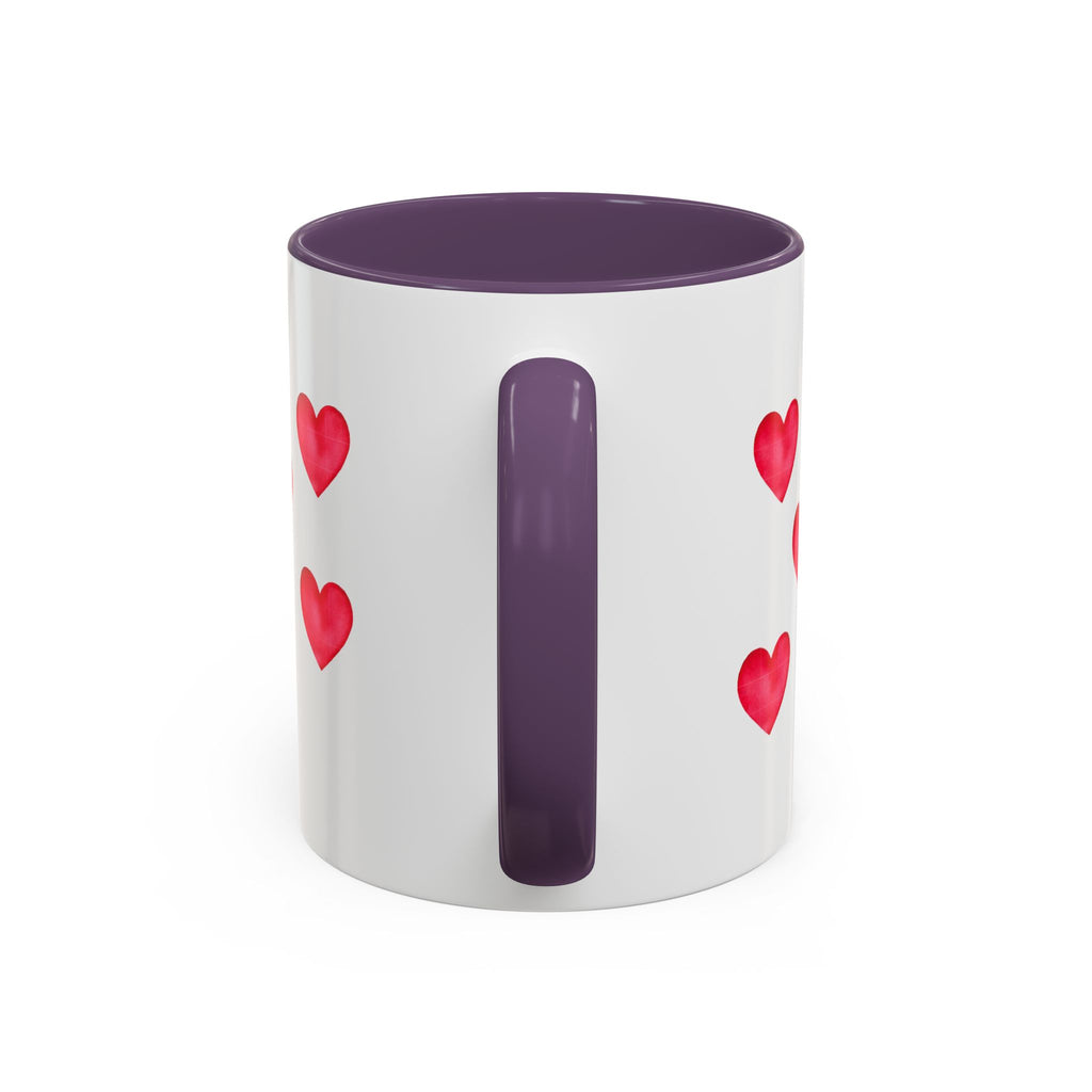 Heart Pattern Accent Coffee Mug — Valentine’s Day Romantic Gift (11/15oz)