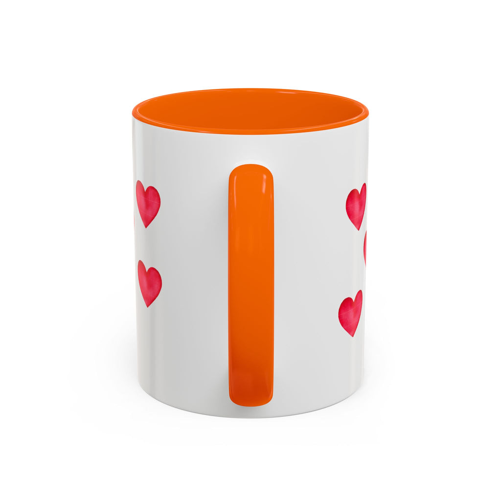 Heart Pattern Accent Coffee Mug — Valentine’s Day Romantic Gift (11/15oz)
