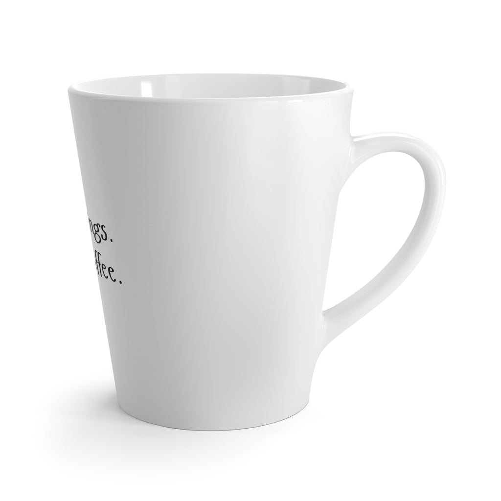 Soft Morning. Strong Coffee. 12 oz Ceramic Latte Mug