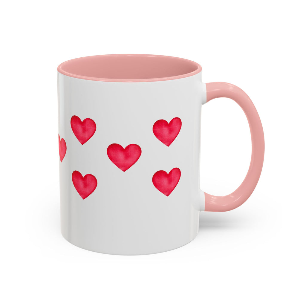 Heart Pattern Accent Coffee Mug — Valentine’s Day Romantic Gift (11/15oz)