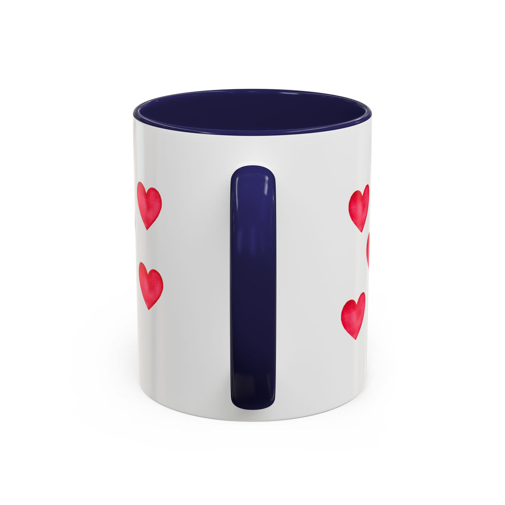 Heart Pattern Accent Coffee Mug — Valentine’s Day Romantic Gift (11/15oz)