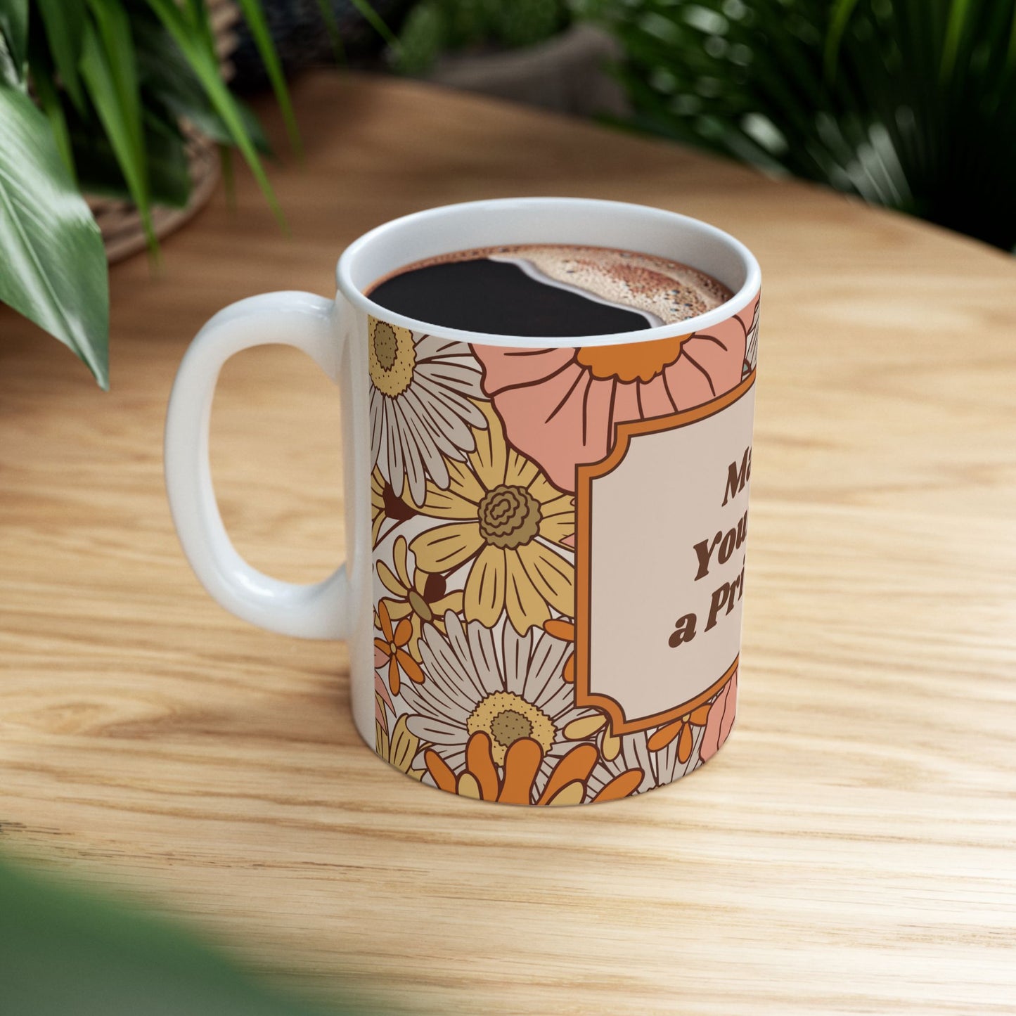 Make Yourself a Priority Mug – 11oz Floral Ceramic Coffee Cup | Soul Sips Gift for Self-Care, Mindfulness & Daily Empowerment