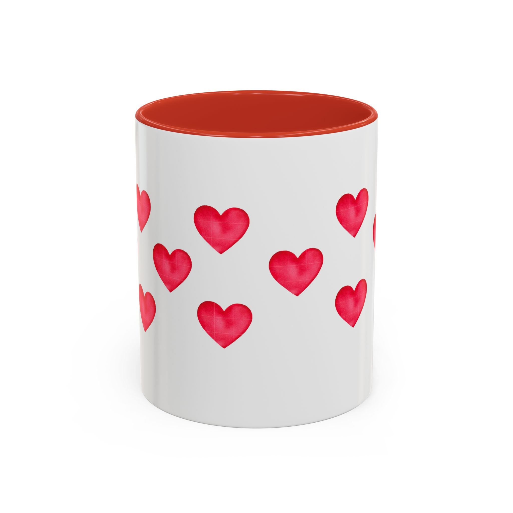 Heart Pattern Accent Coffee Mug — Valentine’s Day Romantic Gift (11/15oz)