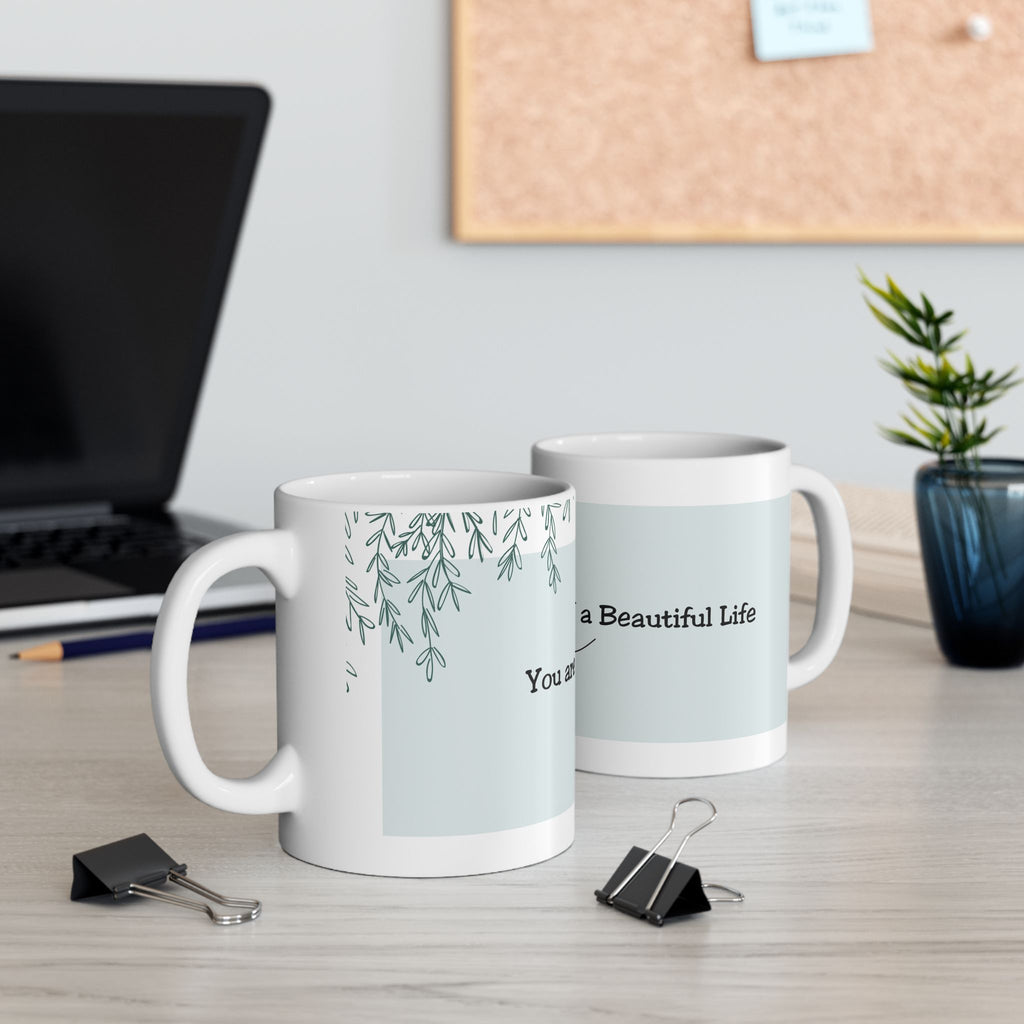 You Are Worthy” Self-Love Mug – Inspirational 11oz Blue Ceramic Coffee Cup | Soul Sips Gift for Mindfulness & Positive Affirmations
