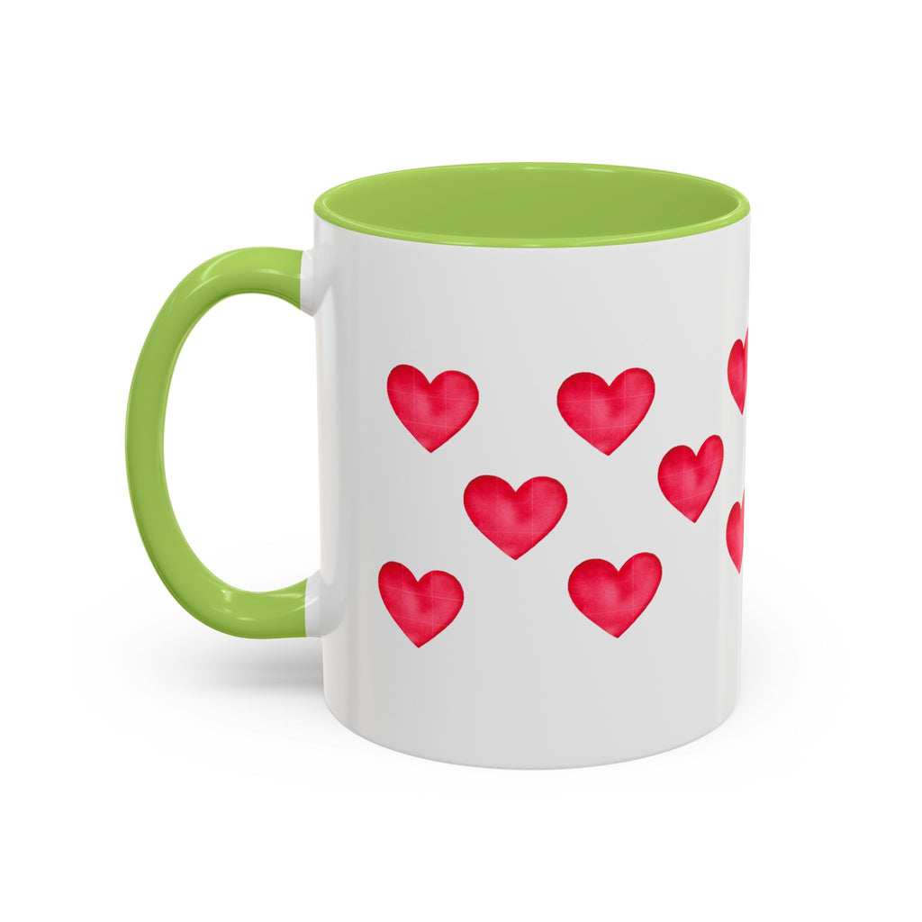 Heart Pattern Accent Coffee Mug — Valentine’s Day Romantic Gift (11/15oz)