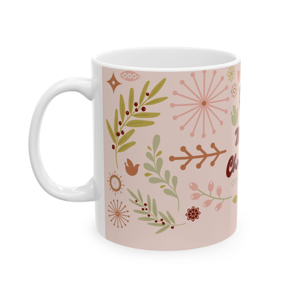 Pink Scandinavian Holiday Coffee Cup (11oz)
