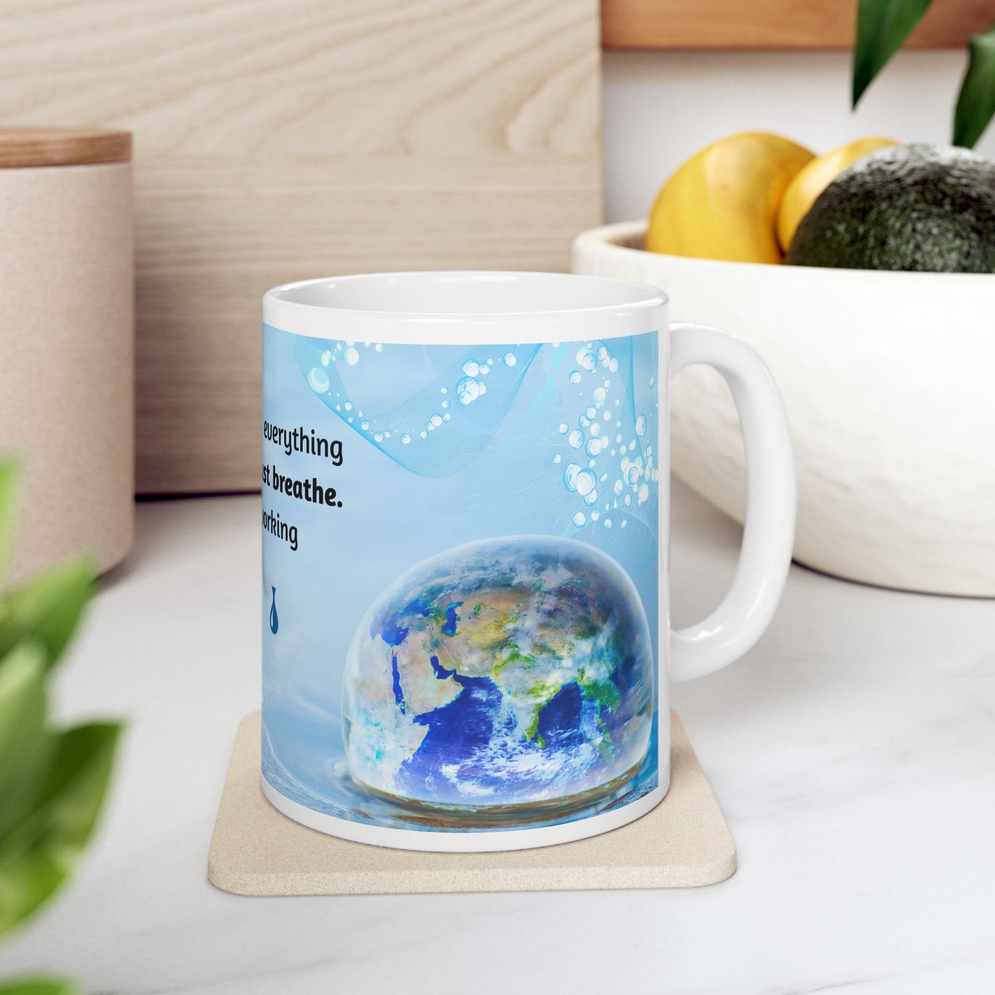 Just Breathe Mug – 11oz Ceramic Coffee Cup | Soul Sips Gift for Stress Relief, Mindfulness & Calm Mornings