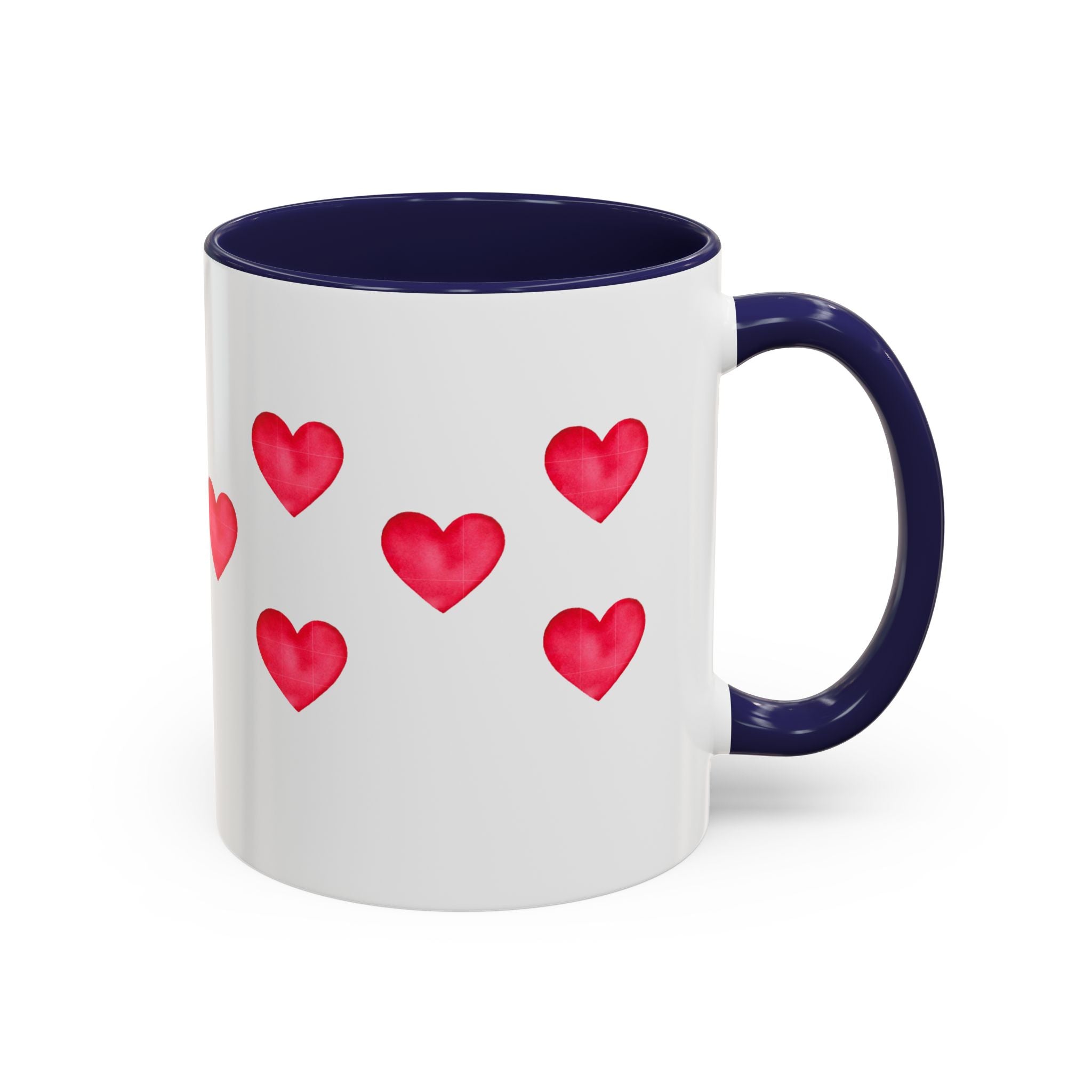 Heart Pattern Accent Coffee Mug — Valentine’s Day Romantic Gift (11/15oz)