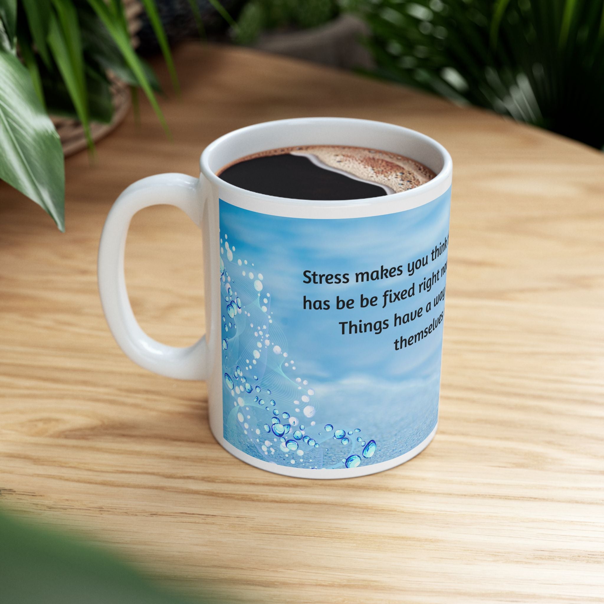 Just Breathe Mug – 11oz Ceramic Coffee Cup | Soul Sips Gift for Stress Relief, Mindfulness & Calm Mornings