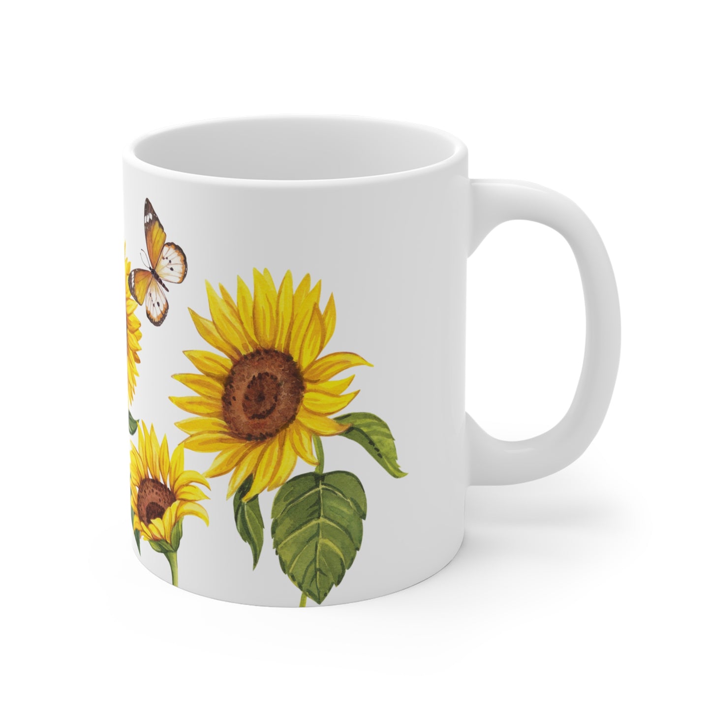 Sunny Soul Sunflower Floral Mug – 11oz Ceramic Coffee Cup | Soul Sips Gift for Flower Lovers, Daydreamers & Positive Vibes