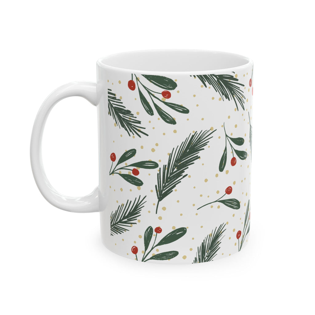 Holiday Pine & Berries Ceramic Mug (11oz)
