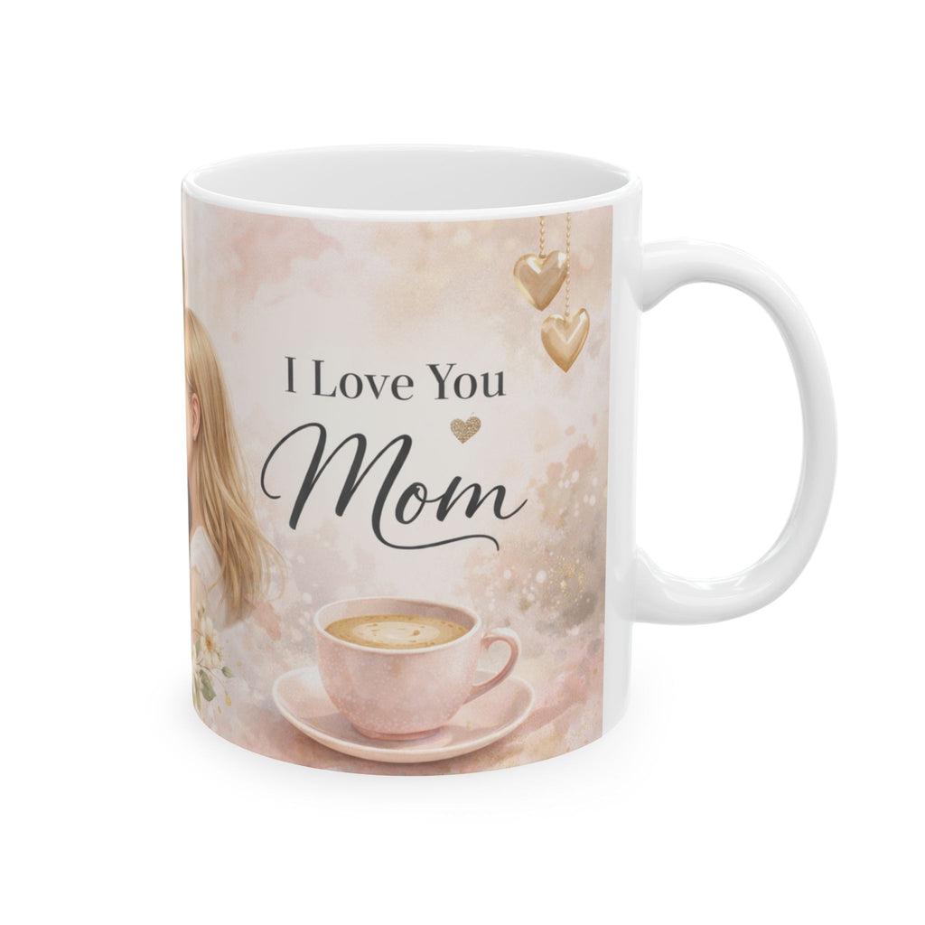 Mother and Daughter Floral Ceramic Mug — 11 oz