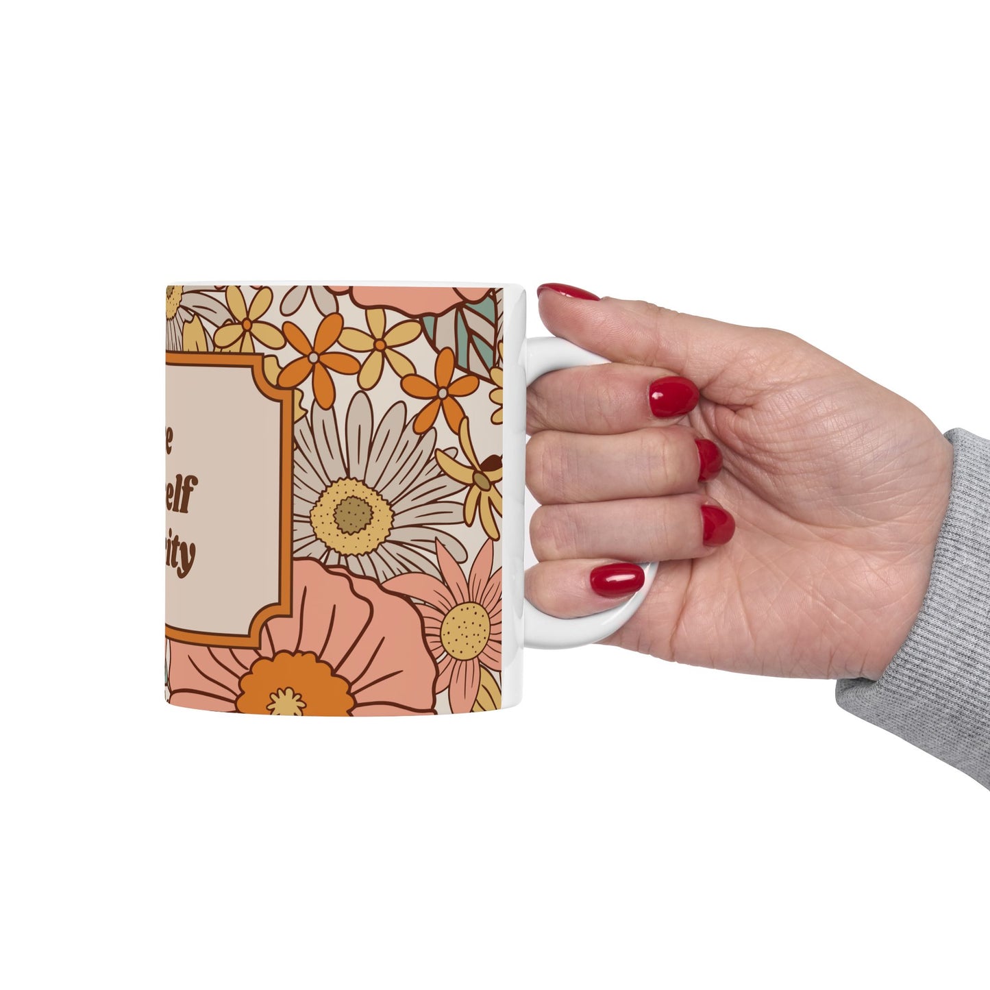 Make Yourself a Priority Mug – 11oz Floral Ceramic Coffee Cup | Soul Sips Gift for Self-Care, Mindfulness & Daily Empowerment