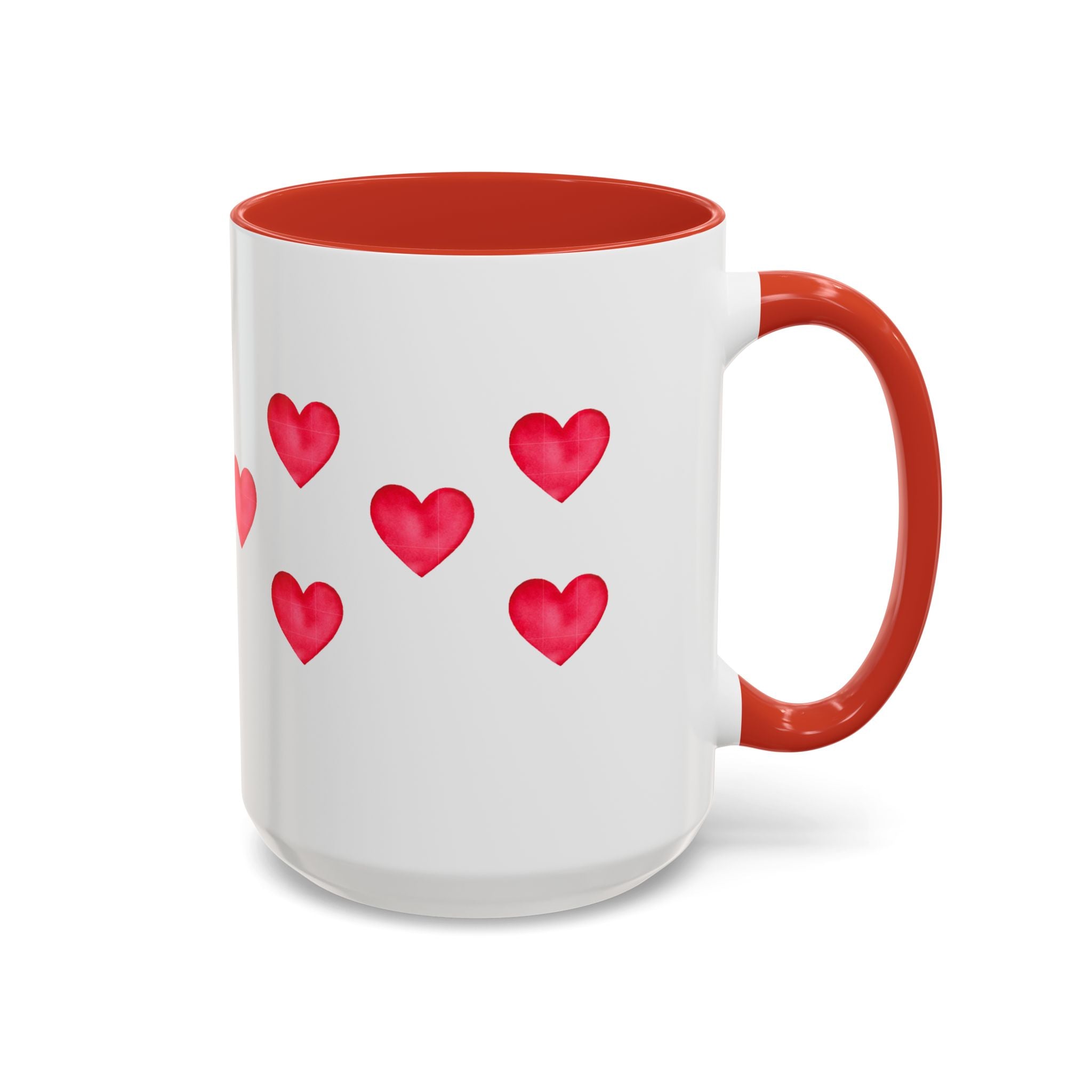 Heart Pattern Accent Coffee Mug — Valentine’s Day Romantic Gift (11/15oz)