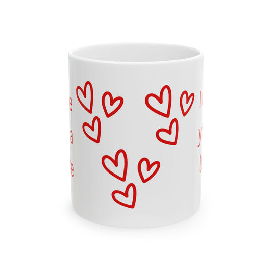 I Love You a Latte Ceramic Mug – Romantic Red Heart Coffee Cup (11oz, 15oz)