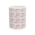Heart Pattern Ceramic Mug – Pink & Rose Gold Tiny Hearts Coffee Cup (11oz, 15oz)