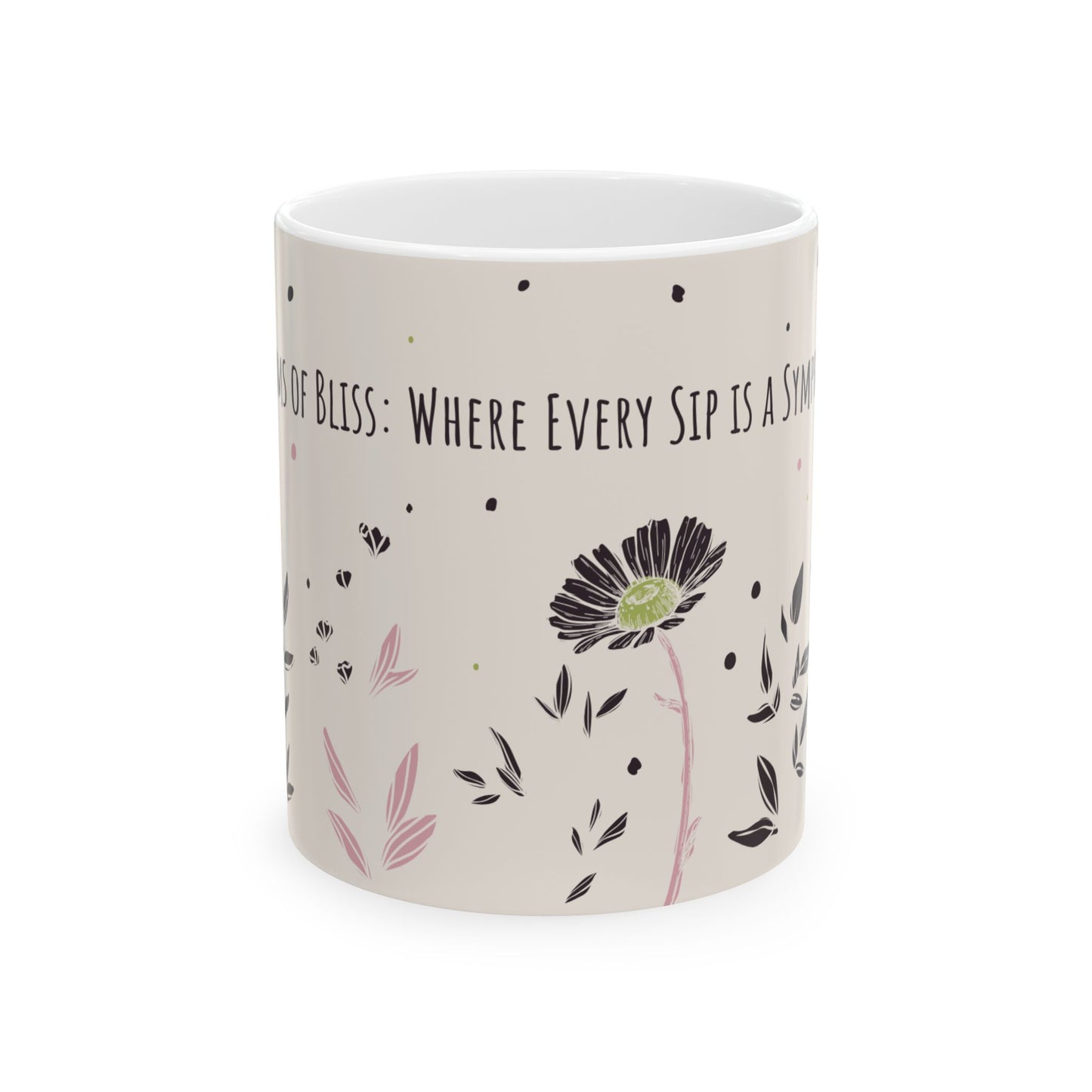 Blooms of Bliss Mug – 11oz Floral Ceramic Coffee Cup | Soul Sips Romantic Gift for Tea Lovers, Music Moods & Aesthetic Morning Moments