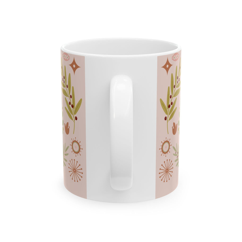Pink Scandinavian Holiday Coffee Cup (11oz)