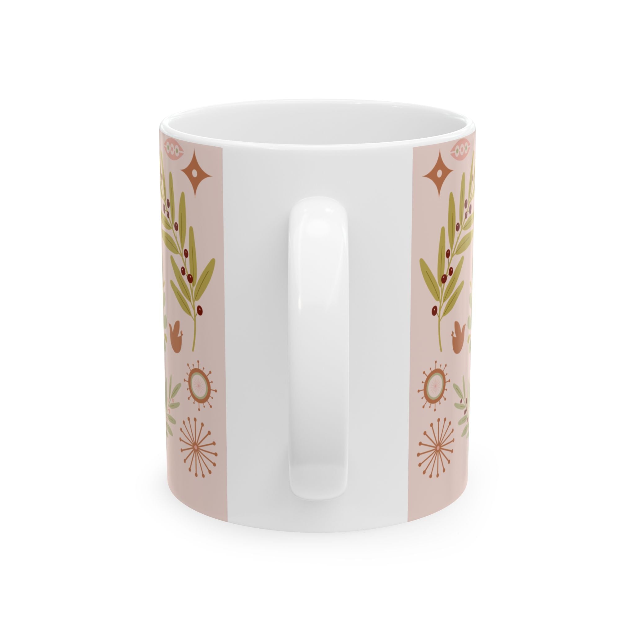 Pink Scandinavian Holiday Coffee Cup (11oz)