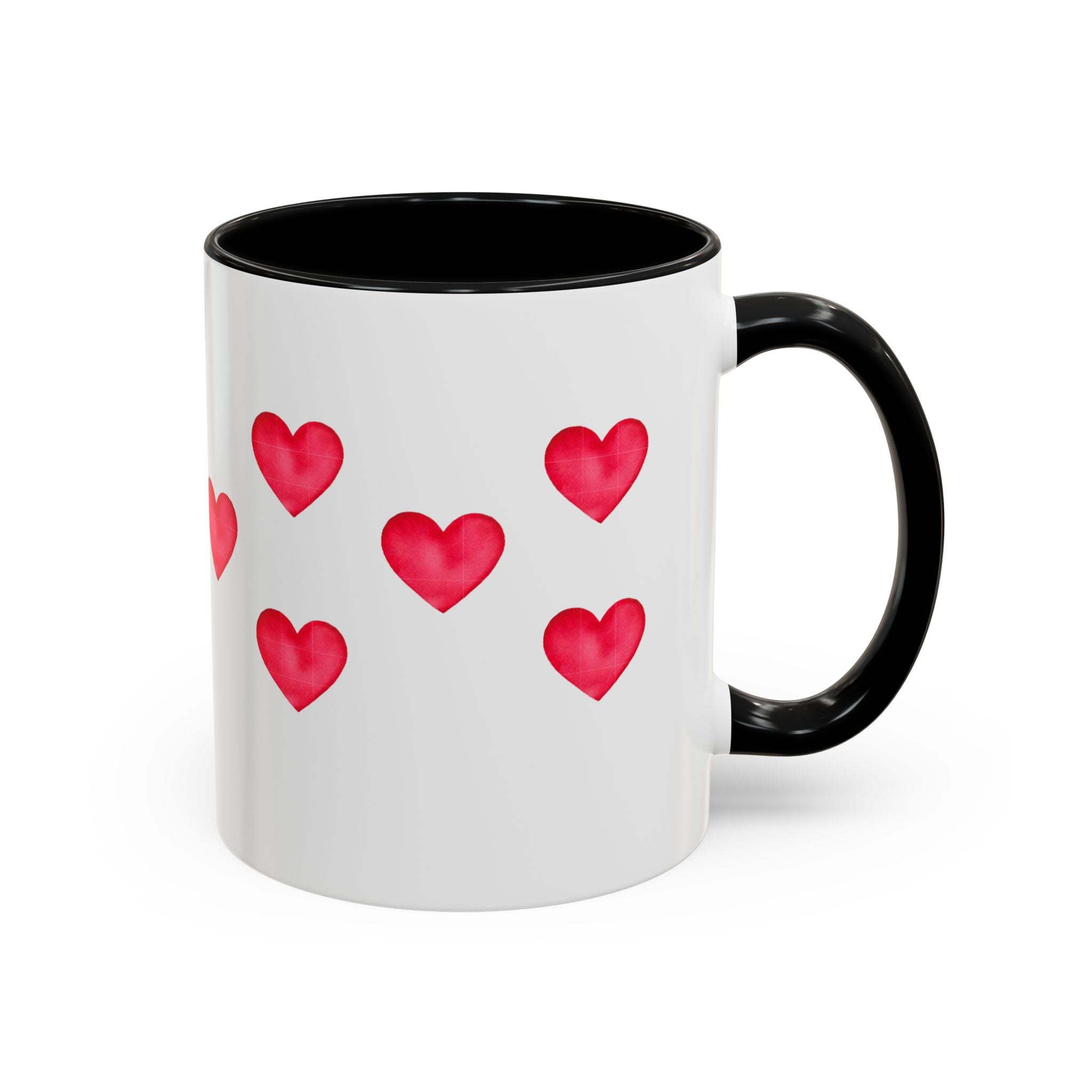 Heart Pattern Accent Coffee Mug — Valentine’s Day Romantic Gift (11/15oz)