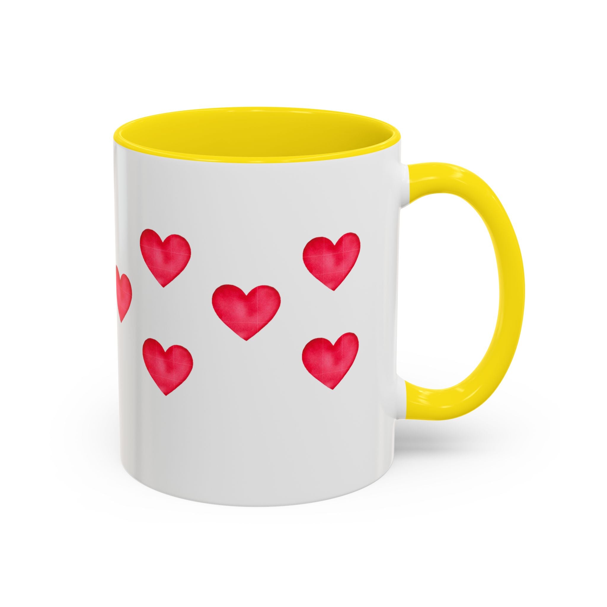 Heart Pattern Accent Coffee Mug — Valentine’s Day Romantic Gift (11/15oz)
