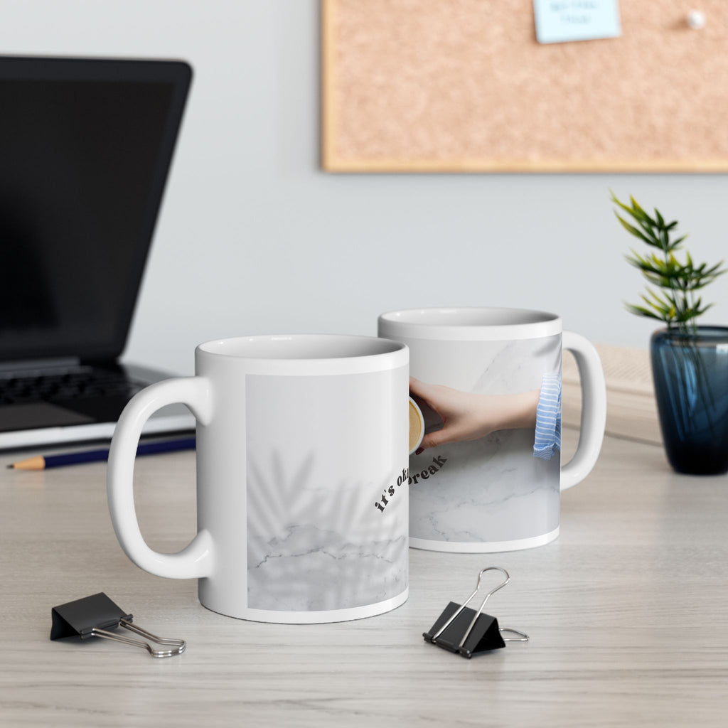 It’s Ok to Take a Break Mug – 11oz Ceramic Coffee Cup | Soul Sips Gift for Mindful Coffee Breaks & Self-Care Moments