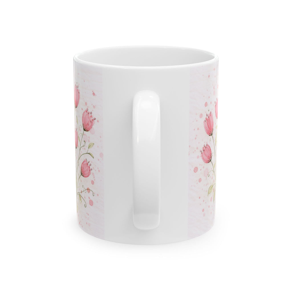 "Happy Mother's Day" Pink Tulip Coffee Cup (11oz)