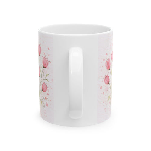 "Happy Mother's Day" Pink Tulip Coffee Cup (11oz)
