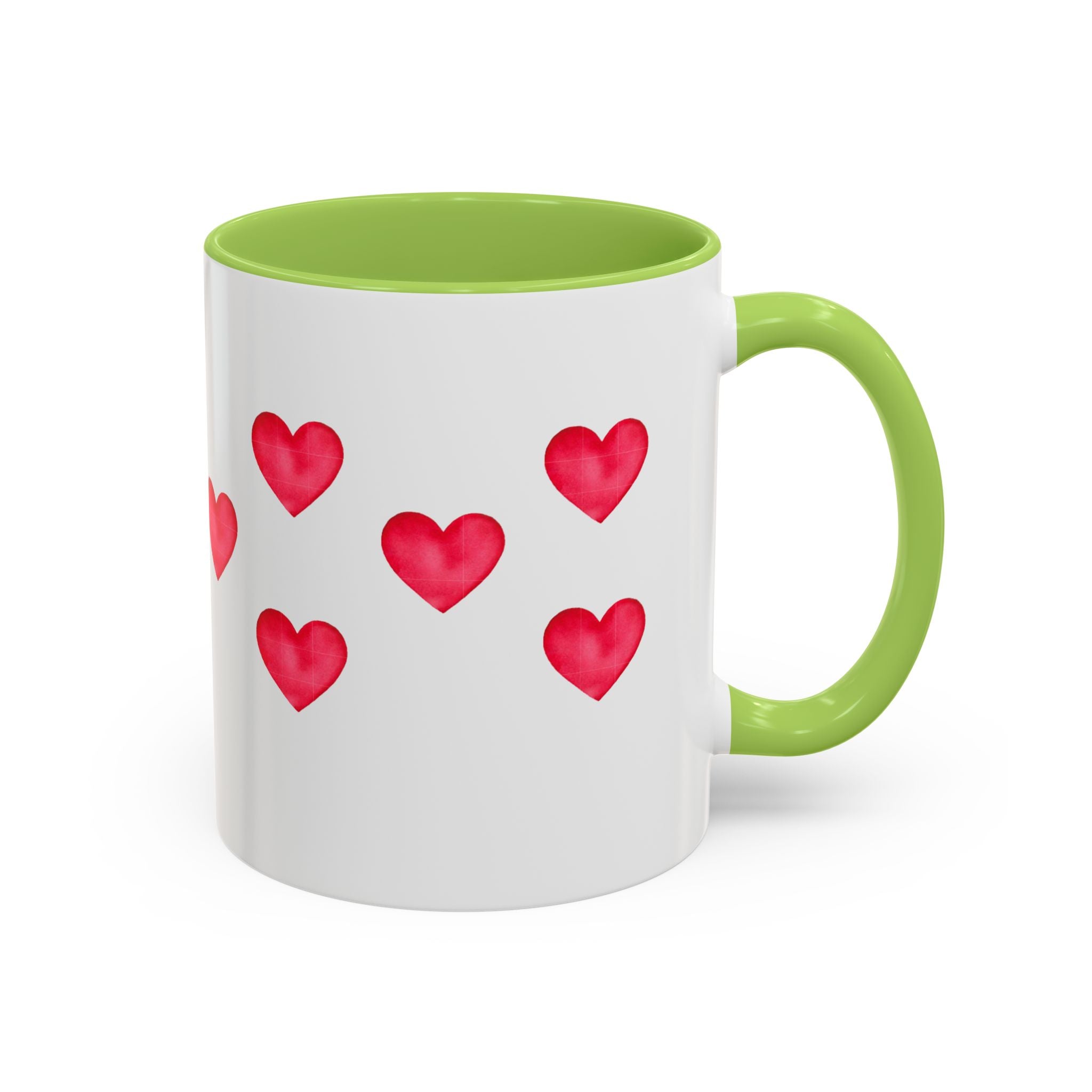 Heart Pattern Accent Coffee Mug — Valentine’s Day Romantic Gift (11/15oz)