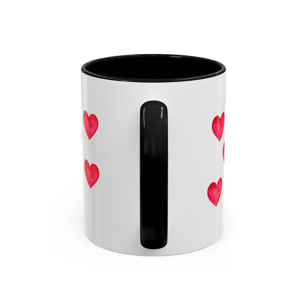 Heart Pattern Accent Coffee Mug — Valentine’s Day Romantic Gift (11/15oz)