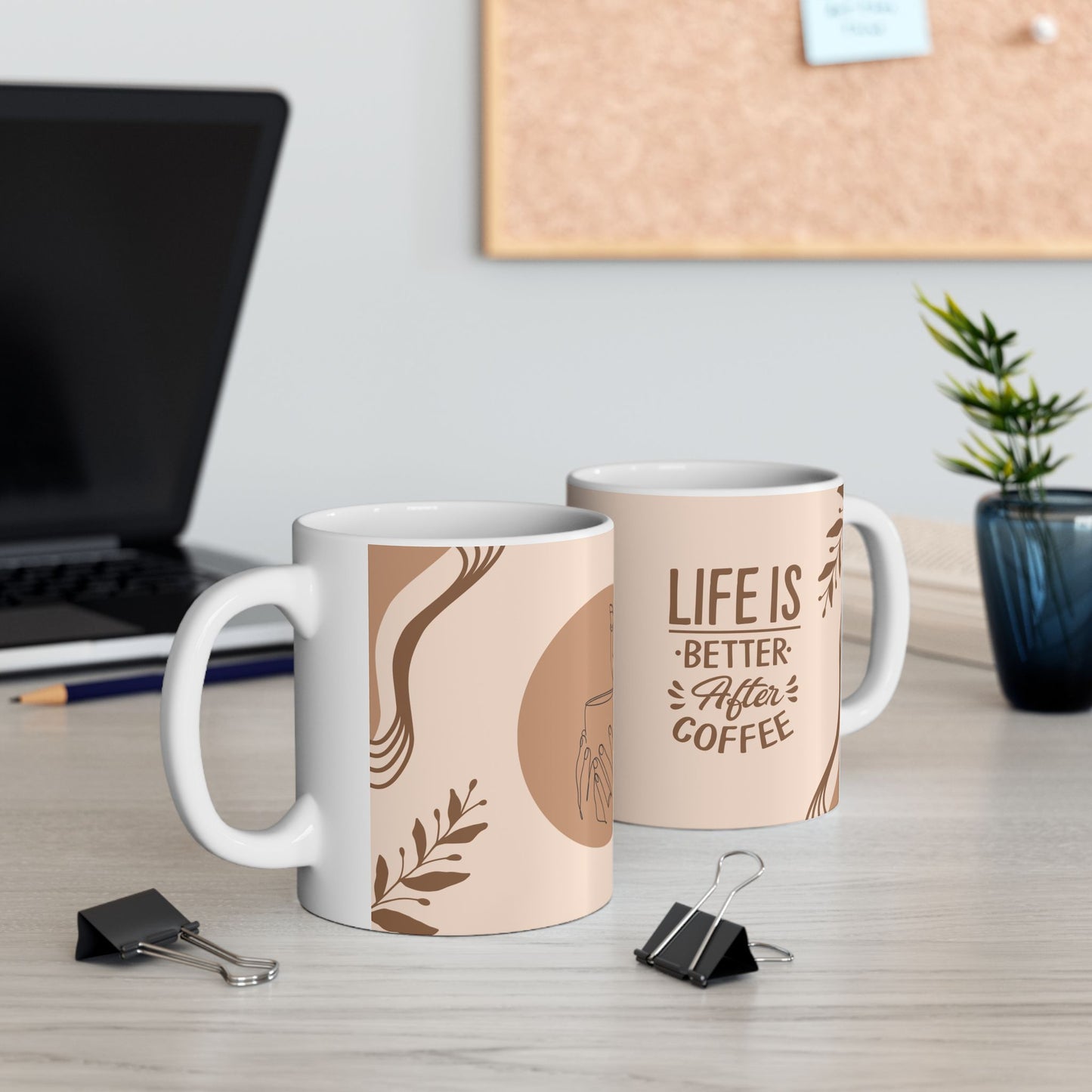 Life Is Better After Coffee Mug – 11oz Ceramic Coffee Cup | Soul Sips Gift for Coffee Lovers, Slow Mornings & Caffeine Boost