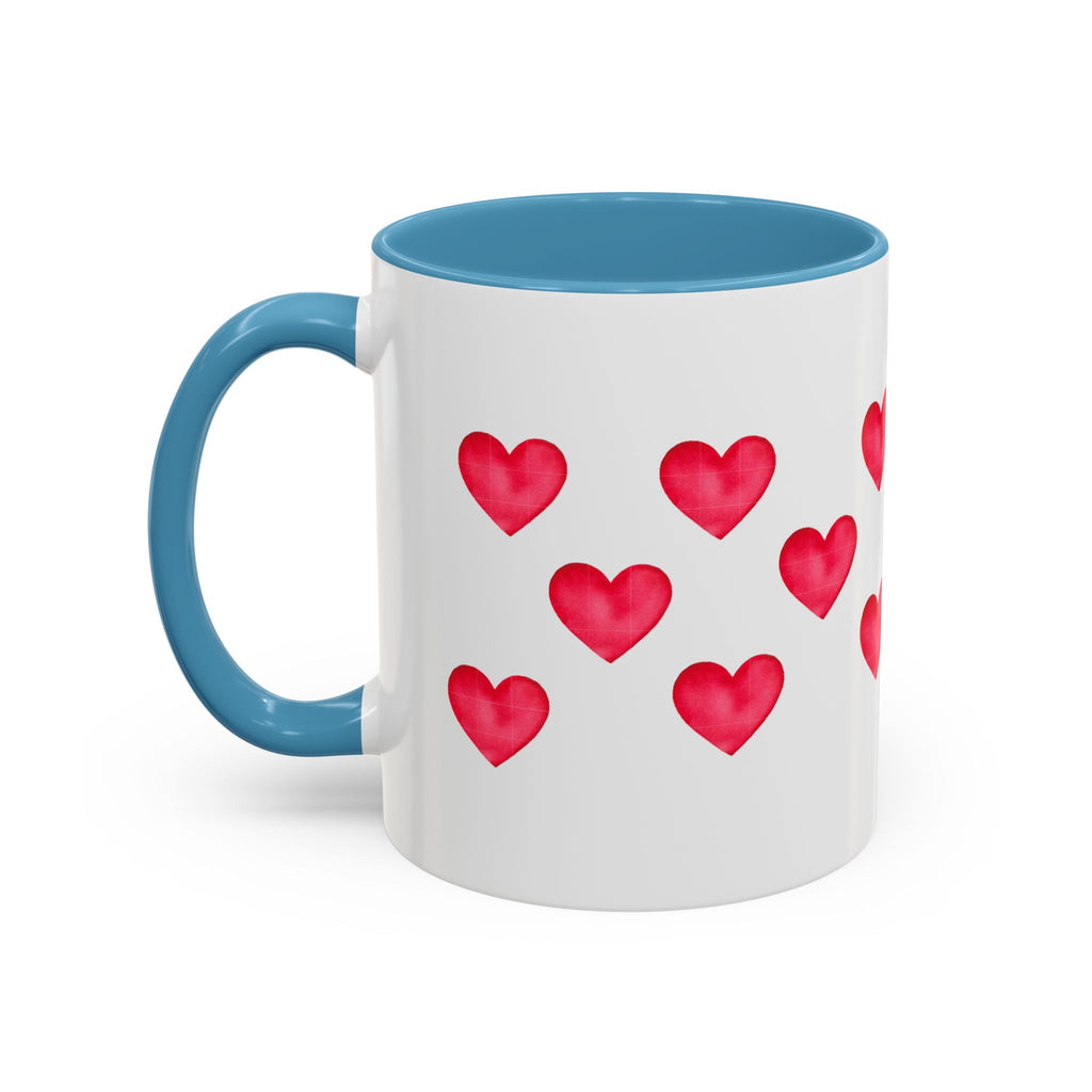 Heart Pattern Accent Coffee Mug — Valentine’s Day Romantic Gift (11/15oz)