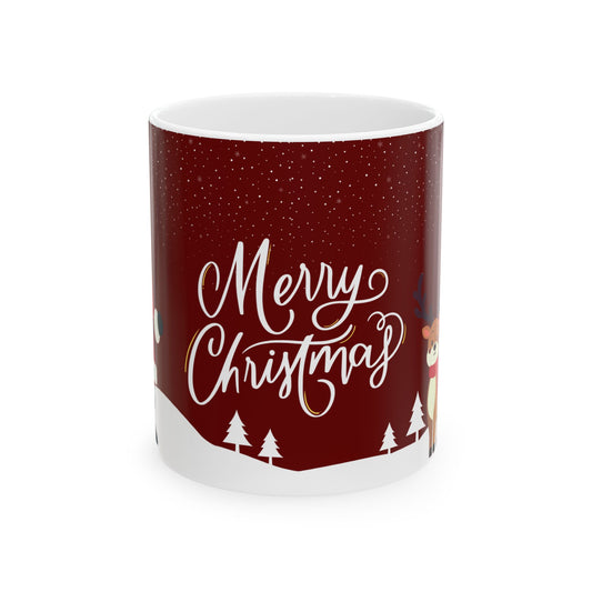 Christmas Mug — 'Merry Christmas' Festive Holiday Ceramic Coffee Cup (11oz & 15oz)